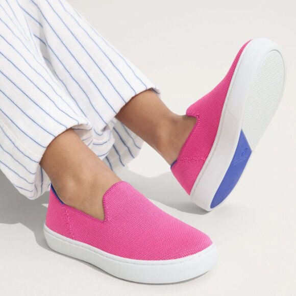 Rothys 'The Kids Sneaker' Platform Loafer Flats in Bubblegum Pink Size 10 - Picture 1 of 8